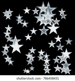 Stars confetti. Vector cosmic abstract frame background. Christmas, new year celebration, birthday party, carnival or festival glamour design. Luxury stardust. Shiny festive colorful glitter