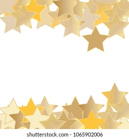 Stars confetti vector horizontal border. Scatter of colored stars. Dynamic vector illustration for holiday, celebration decorations, paper packaging, textile, covers