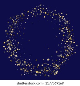 Stars confetti vector polygonal frame. Isolated gradient stellar elements. Platinum chrome metallic gloss. Iridescent glitter festive  celebration vector  template for celebration decorations.
