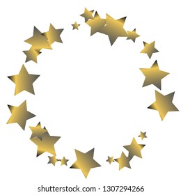 Stars confetti vector polygonal frame. Isolated gradient stellar elements. Platinum chrome metallic gloss. Holiday celebration luminous glossy vector template for celebration decorations.