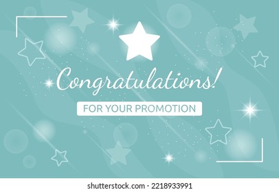 Stars Congratulations Promotion Job Good Work Business Office Card Template