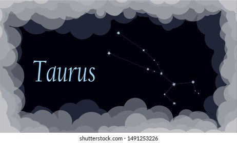 Stars constellation taurus zodiac sign vector illustration