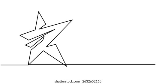 Ícone de Linha Contínua Estrelas, desenho à mão ilustração de estrelas em vetor de estilo de artes de linha contínua, ilustração vetorial de desenho contínuo de uma linha Estrela, vetor Premium.