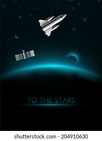 To the stars, cosmos background, eps 10