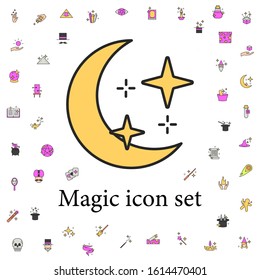 stars and crescent icon. magic icons universal set for web and mobile