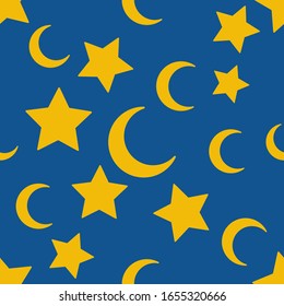 vectores de diseño de estrellas y patrones de luna creciente
