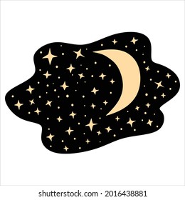 stars and crescent on night sky