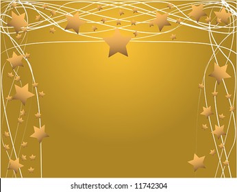 Stars and curved lines arranged in a 3 sided border