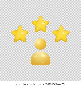 Stars customer product rating review. 3d star rate