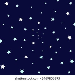 Stars in the dark night sky.Vector graphics.