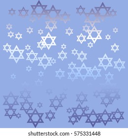 Stars of David on a blue background.