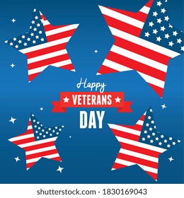 stars of day veterans war in united states vector illustration design