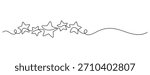 stars decoration element continuous line drawing copy space minimal. celebration event party ornate congratulation concept