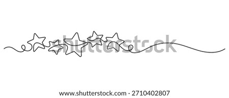 stars decoration element continuous line drawing copy space minimal. celebration event party ornate congratulation concept