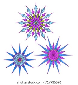 Stars in decorative style. Stock line vector illustration. 