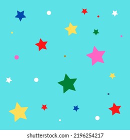 Stars of different colors on a blue background
