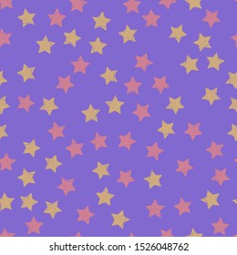Stars in different shapes and forms. Merry Christmas and New Year seamless vector pattern. Colorful background for Xmas.