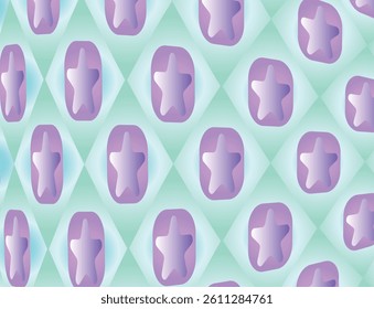 Stars in different shapes and forms. Merry Christmas and New Year seamless vector pattern. Colorful background