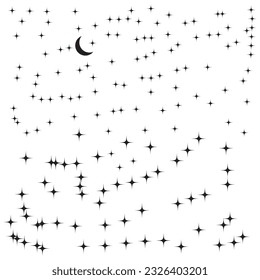 Stars of different shapes, a set of templates for greeting card, poster, vector illustration, background 