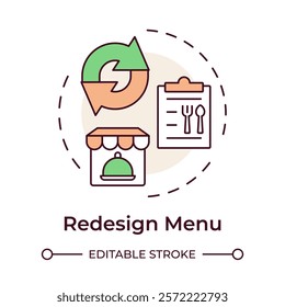 Stars dishes multi color concept icon. Highly profitable and popular goods. Menu engineering matrix. Round shape line illustration. Abstract idea. Graphic design. Easy to use in presentation