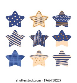 stars doodle collection vector character