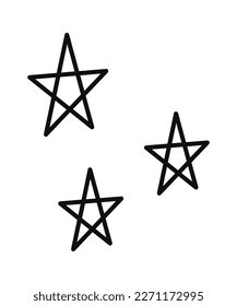 Stars doodle linear icon. Vector illustration