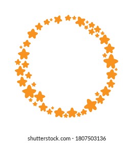 stars doodles frame on the white background
