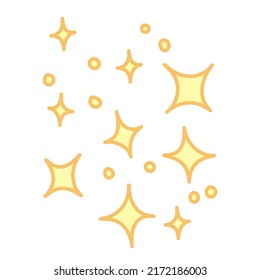 Decoración de estrellas y puntos. Estilo de caricatura. Ilustración vectorial dibujada a mano aislada en fondo blanco.