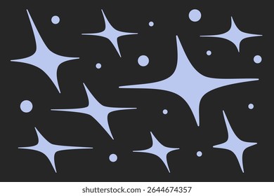 Stars and dots vector set. Cute simple sparkle elements illustration.