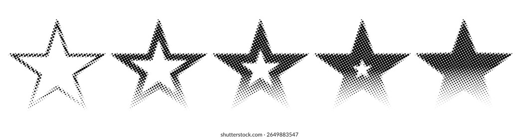 Stars dotted collage element pointilize vector, creating a unique, textured effect for celestial or celebratory designs. Perfect for abstract backgrounds, dreamy aesthetics, or artistic overlays.