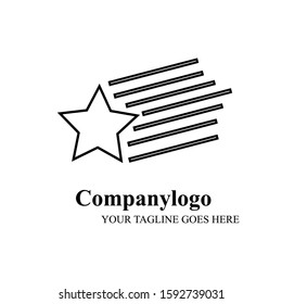 stars drop logo black and white