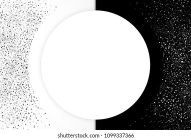 Stars dust scattered spray cluster two tone abstract background horizontal. Black and white distress cover template