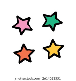 stars easter day doodle vector illustration hand drawn cartoon