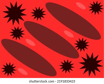 Diseño de estrellas y eclipses con fondo rojo