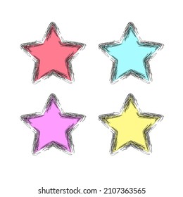Stars elements decorative shapes illustration vector set