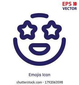 Stars emoji outline vector icon. Thin line emoji icon, flat vector simple element illustration from editable emoji concept. Eps10 vector illustration.