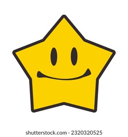 Stars Emoticon Patch V80 Patch Streetwear, Urban Design Black and White Colors Patch Commercial Use