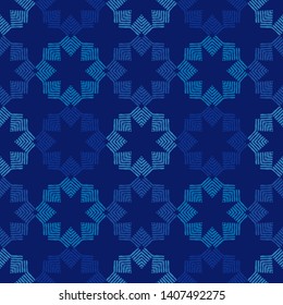 Stars. Ethnic boho seamless pattern. Lace. Embroidery on fabric. Patchwork texture. Weaving. Traditional ornament. Tribal pattern. Folk motif. Can be used for wallpaper, textile, wrapping, web.