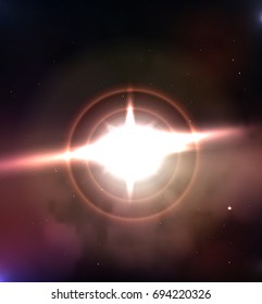 Stars explosion vector banner. Space background