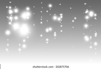 Stars fall decorative background template - Sparkles and glitters falling vector background  illustration