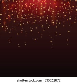 Stars falling from above. Vector abstract background.