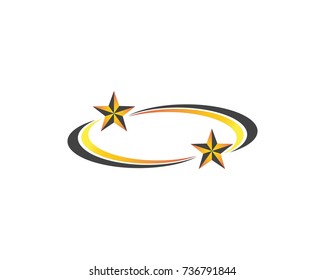 Stars fast circle logo design template