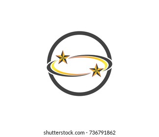 Stars fast circle logo design template