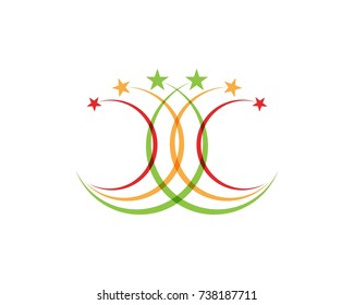 Stars faster logo design full color