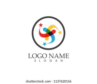 Stars faster logo template vector icons