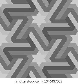 Stars, figures ornament. Ethnic backdrop. Star, polygonal shapes wallpaper. Folk background. Mosaics motif. Digital paper, abstract. Seamless pattern. Vector