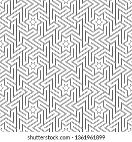 Stars, figures ornament.Polygons backdrop. Ethnic background. Grid wallpaper. Folk motif. Digital paper, textile print, web design, abstract. Seamless pattern. Vector artwork