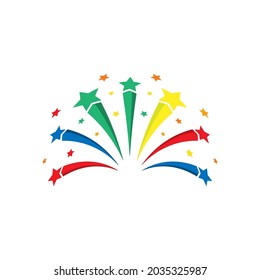 Stars fireworks icon design illustration template