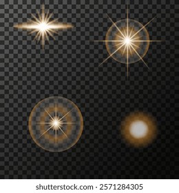 stars, flash, gold, glow, design