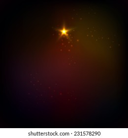 Stars and flashes on Space black background. Vector illustration.